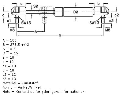 Gasdruckfeder Stabilus 300N
