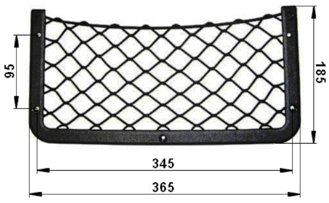 Gepäcknetz Schwarz 360X180mm Kiel