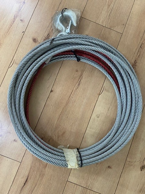 Seilzug mit Haken 27m Für Elektrowinde 24V 6800Kg 