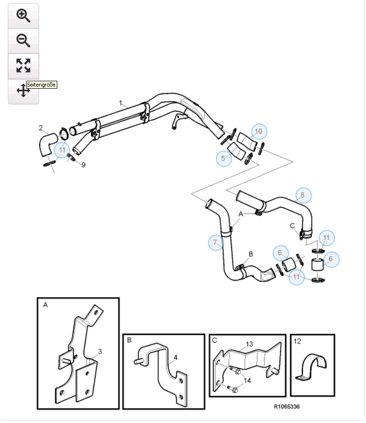 Water hose No. 5 for Volvo retarder